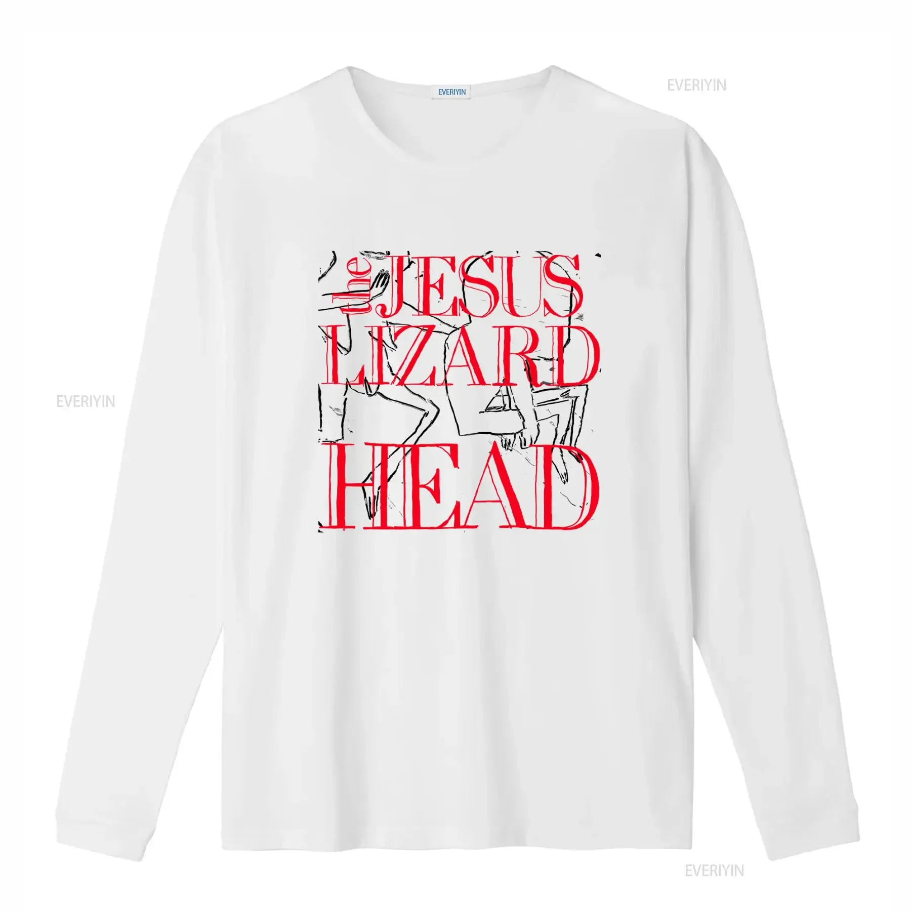 The Jesus Lizard Head Print T Shirt Post Hardcore Rock Band Style  vintage Washed Casual Unisex Top For Everyday Wear Versatile