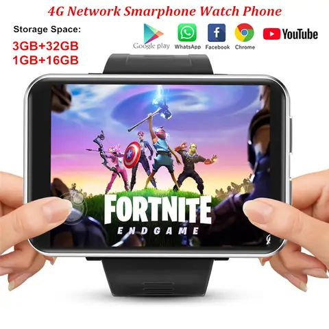 DM100 4G Android Sports Smart Watch 2.86 Inch IPS Screen 3G RAM 32G ROM BT4.0 5MP Camera 2700mAh Battery NFC GPS WiFi Smartwatch
