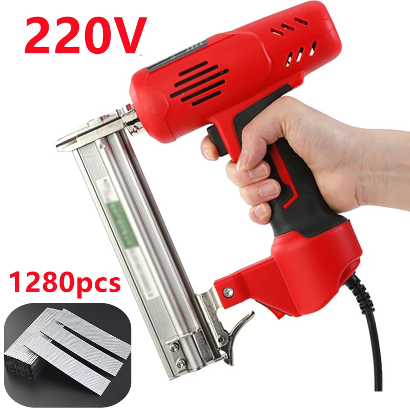 2600W 220V Electric Nail Gun Electric Staples GunElectric Power Tools For Woodworking Hand Tool For Straight Nails 15-30MM EU