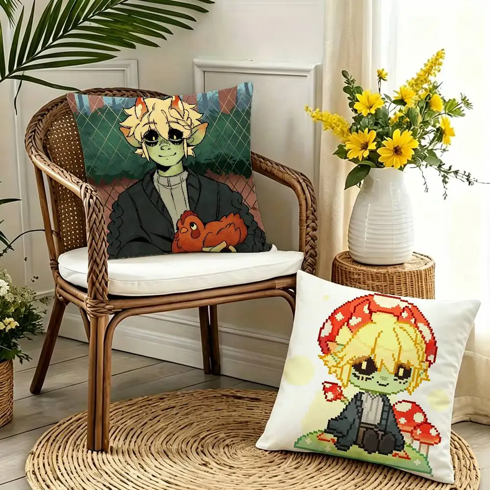 

M-Mushroom Oasis A-Anime Double-sided print Pillow Case Cushion Cover Throw Pillow Case For Car Sofa