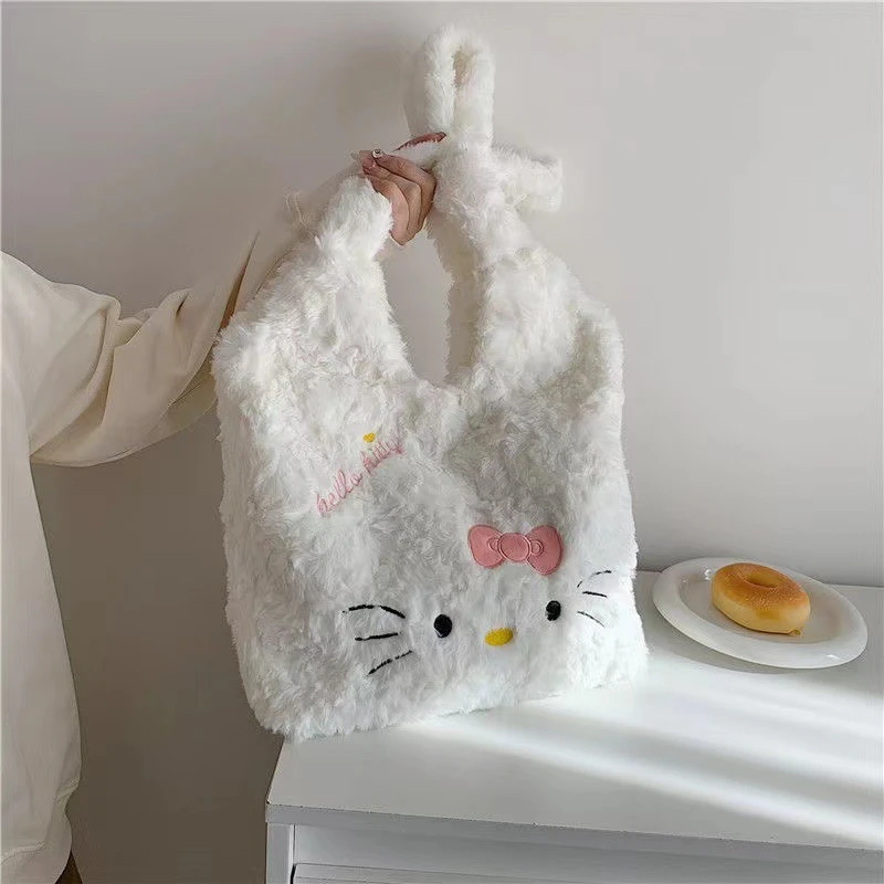 Kawaii Sanrio Hello Kitty Women Shoulder Bags Cute Cat Cartoon Fashion Y2K Large Capacity Tote Handbag Festivals Gifts Women