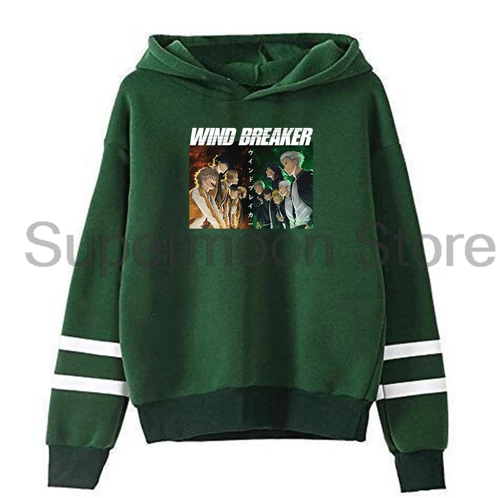 Anime Wind Breaker Hoodie Japan Manga Pocketless Parallel Bars Sleeve Streetwear Women Men Hooded Sweatshirt Harajuku Clothes