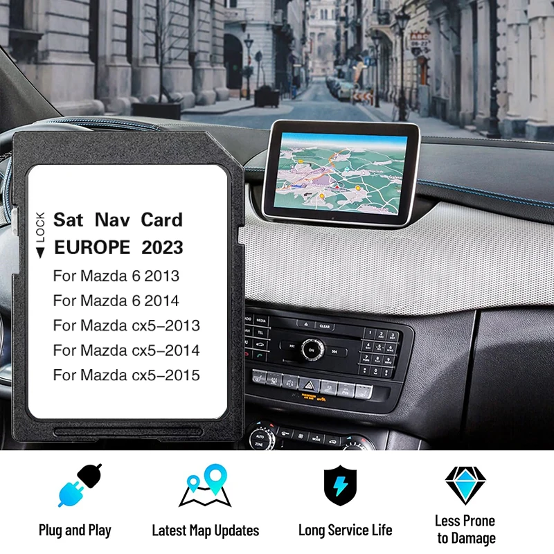 Tarjeta SD GPS para Mazda 6 CX-5, Actualización de Mapas para Vehículos 2024, Sistema de Navegación, Mapas de la UE y Reino Unido, Accesorios de Navegación por Satélite, Envío Gratuito
