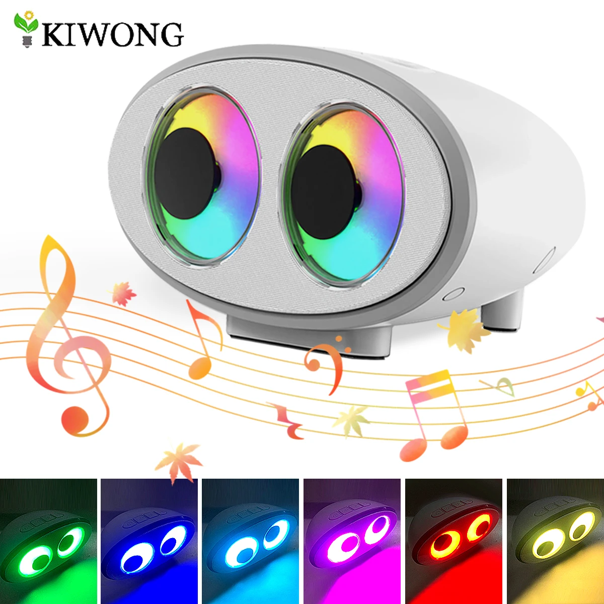 

Eye Shape Bluetooth Speaker White Noise Machine with Color Changing Night Light 4 Modes 1800mAh Battery Rechargeable for Home
