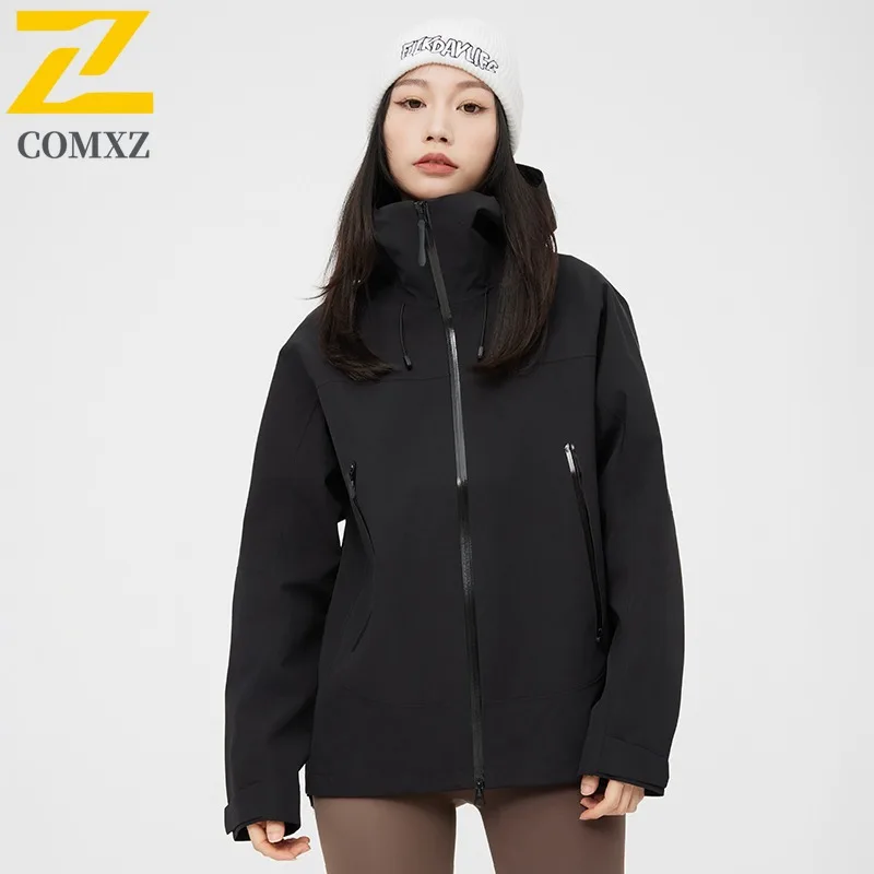 معطف واق من المطر COMXZ مقاوم للرياح ومقاوم للماء بلون سادة وصالة الألعاب الرياضية والجري Chaqueta كلاسيكي للمشي لمسافات طويلة وخفيف الوزن وعالي الجودة ملابس خارجية للرجال #1