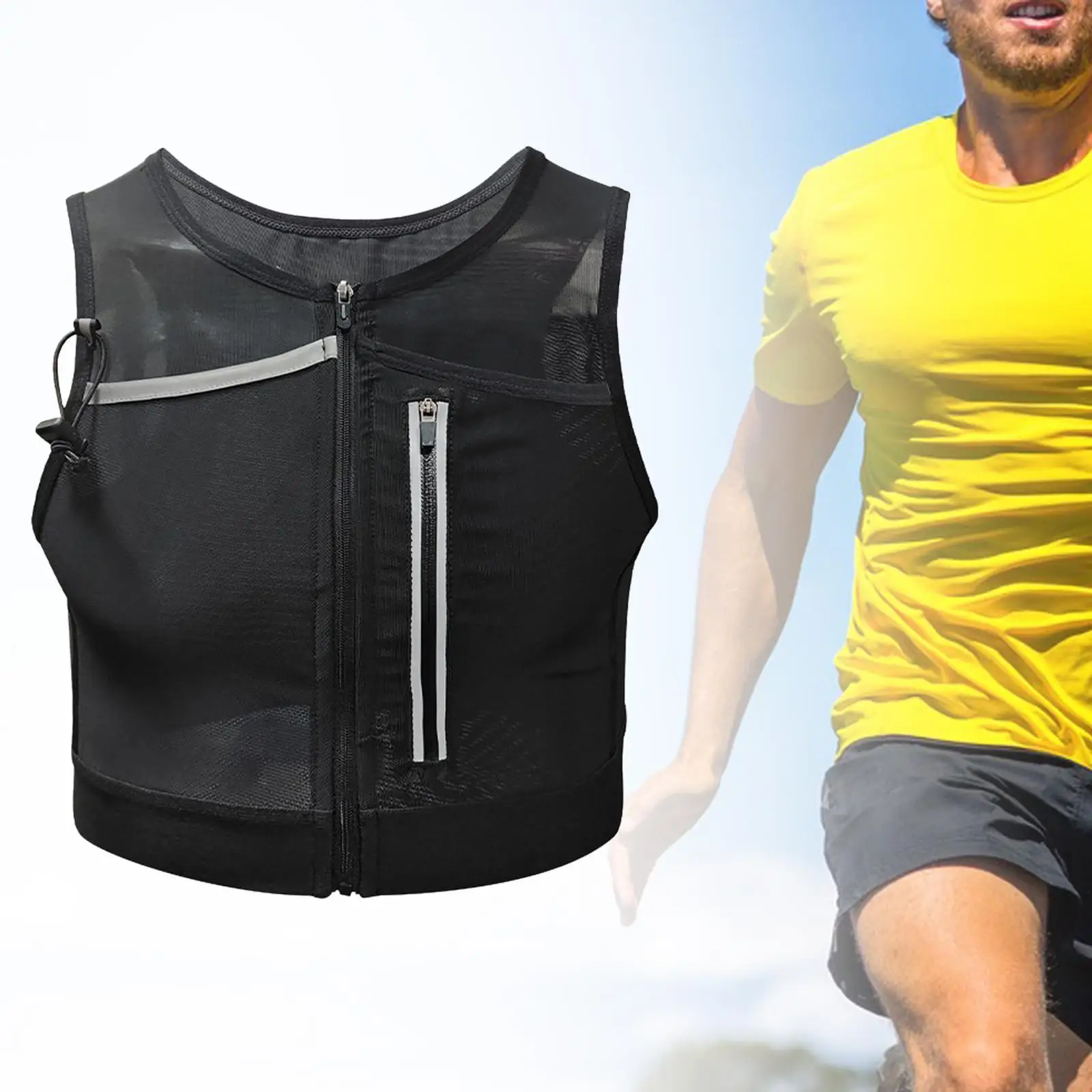 

Running Vest Chest Pack Reflective High Visibility Phone Holder for Sports Night Walking Riding Climbing Motorcycling