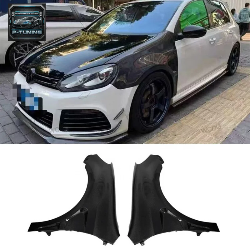 

Carbon Fiber Car Fender for VW Golf 6 VI MK6 GTI R20 2009-2013 Front Bumper Side Fenders Double Air Vent Grille Mudguard Bodykit
