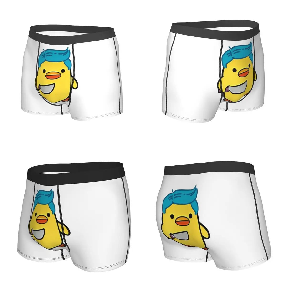 Boxer Underpants Shorts Duck With Knife Panties Men's Ventilate Underwear for Homme Man Boyfriend Gifts