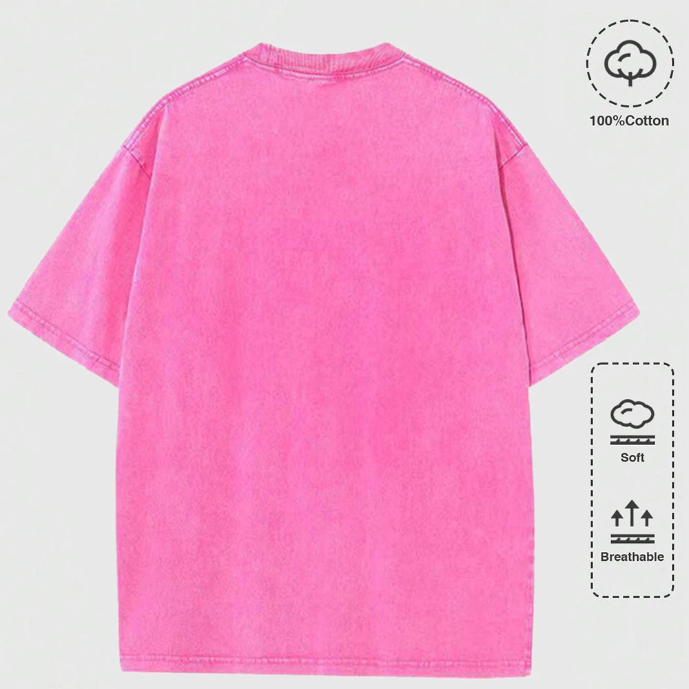 Three Little Cats Are Watching You Cotton Washed T-Shirts Womens Summer Oversize T Shirts O-Neck Comfortable Distressed Tops