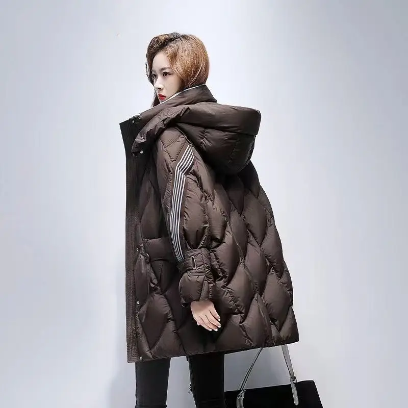 New Autumn Winter Warm Women's Down Cotton Coat Long Thick Padded Jacket Female Detachable Hooded Parker Cotton Clothes