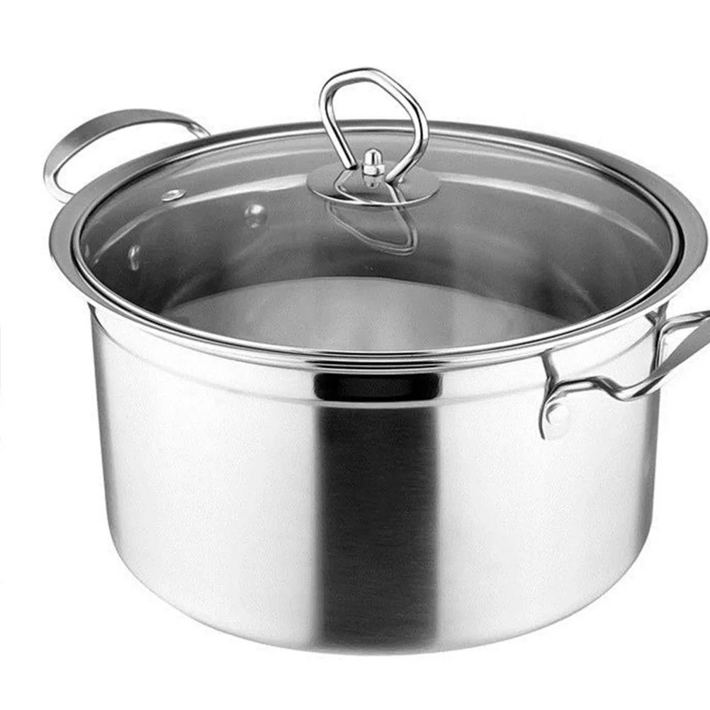 

Anti Stick Pot Soup Steamer Stainless Steel Cookware Multi-Function Steamed Pot Riveted Handle Tempered Glass Multi Function