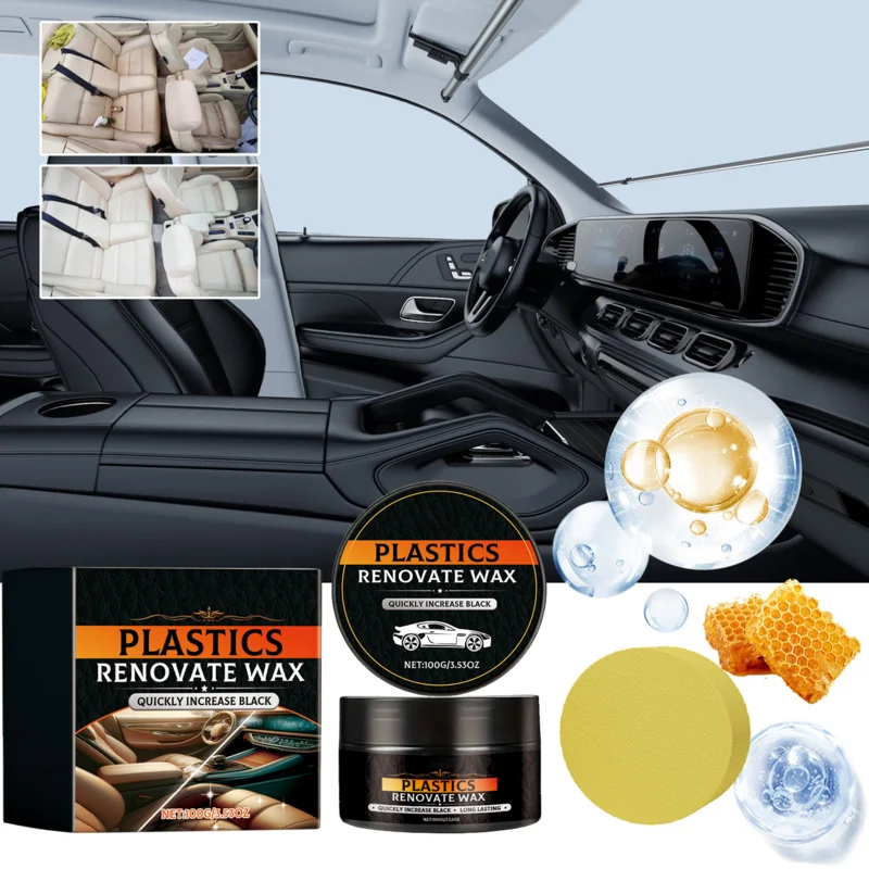 

Car Leather Restorer 100g Coating Trim Restorer Leather Couch Scratch & Coating Trim Repair With Sponge Scratch Remover Auto