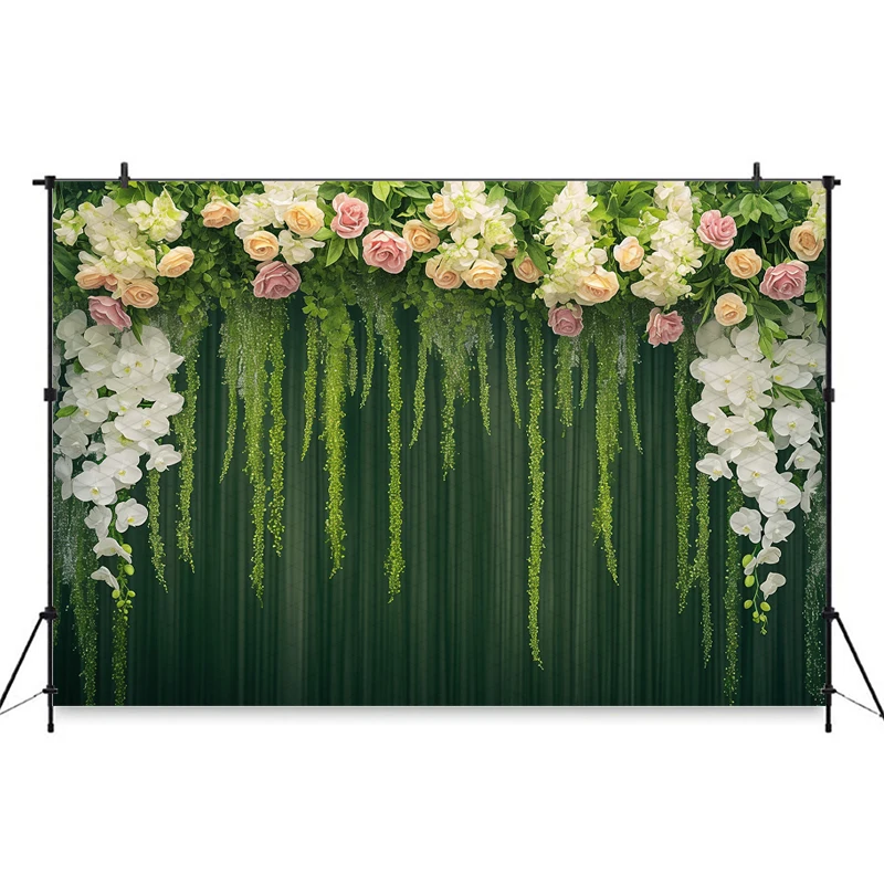 Mocsicka свадебный фон розово-зеленые цветы настенные украшения платья для беременных фотосессия весенний фон для студии съемки