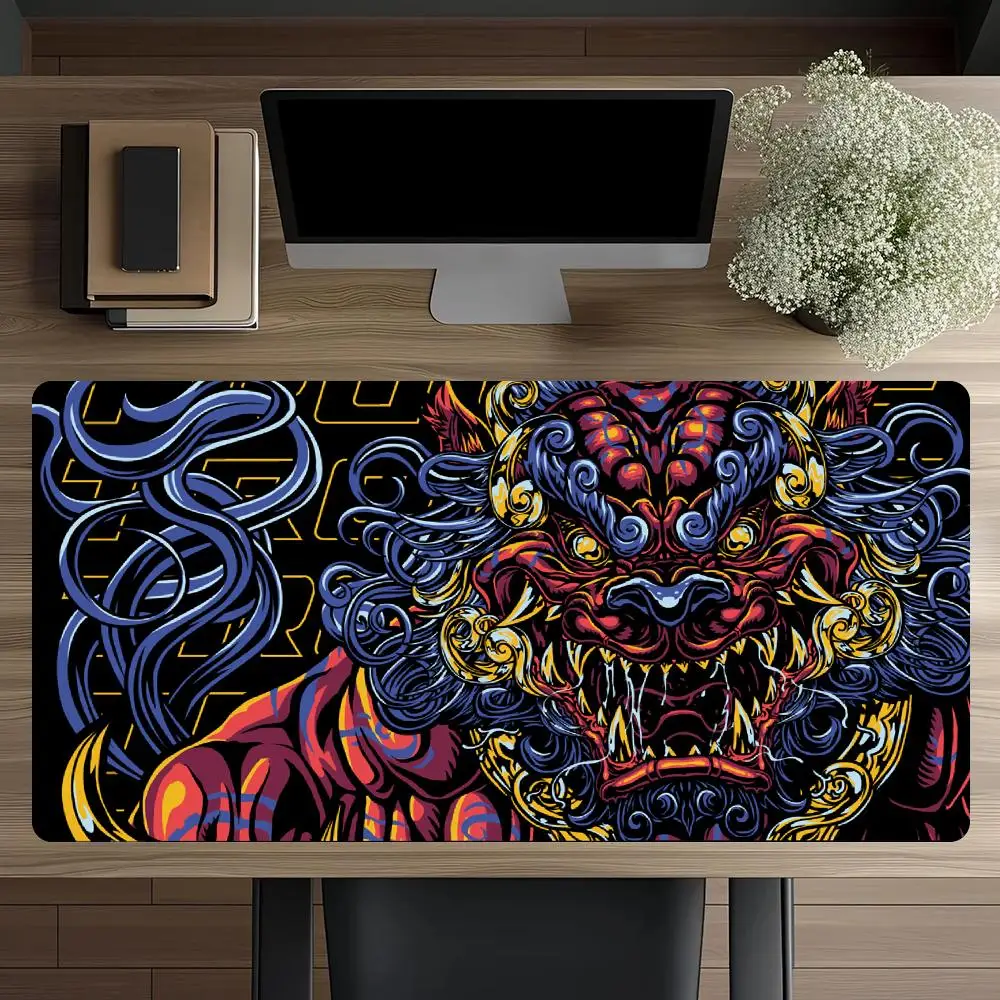 Chinese myth beast artwork table mat playmat mousepad large size keyboard laptop games bedroom learning office desktop