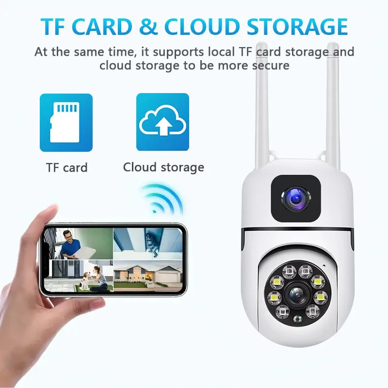 

Wifi Surveillance PTZ Camera Outdoor Wireless Camera 6MP Dual Lens Dual Screen AI Auto Tracking IP Security Protection Camera