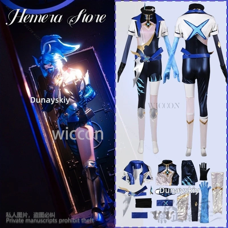 

Hot Anime Game LOL Drx Cosplay Akali Costume New Skin Sexy Jumpsuit Coat Jirai Kei Girls Woman For Halloween Christma 코스프레