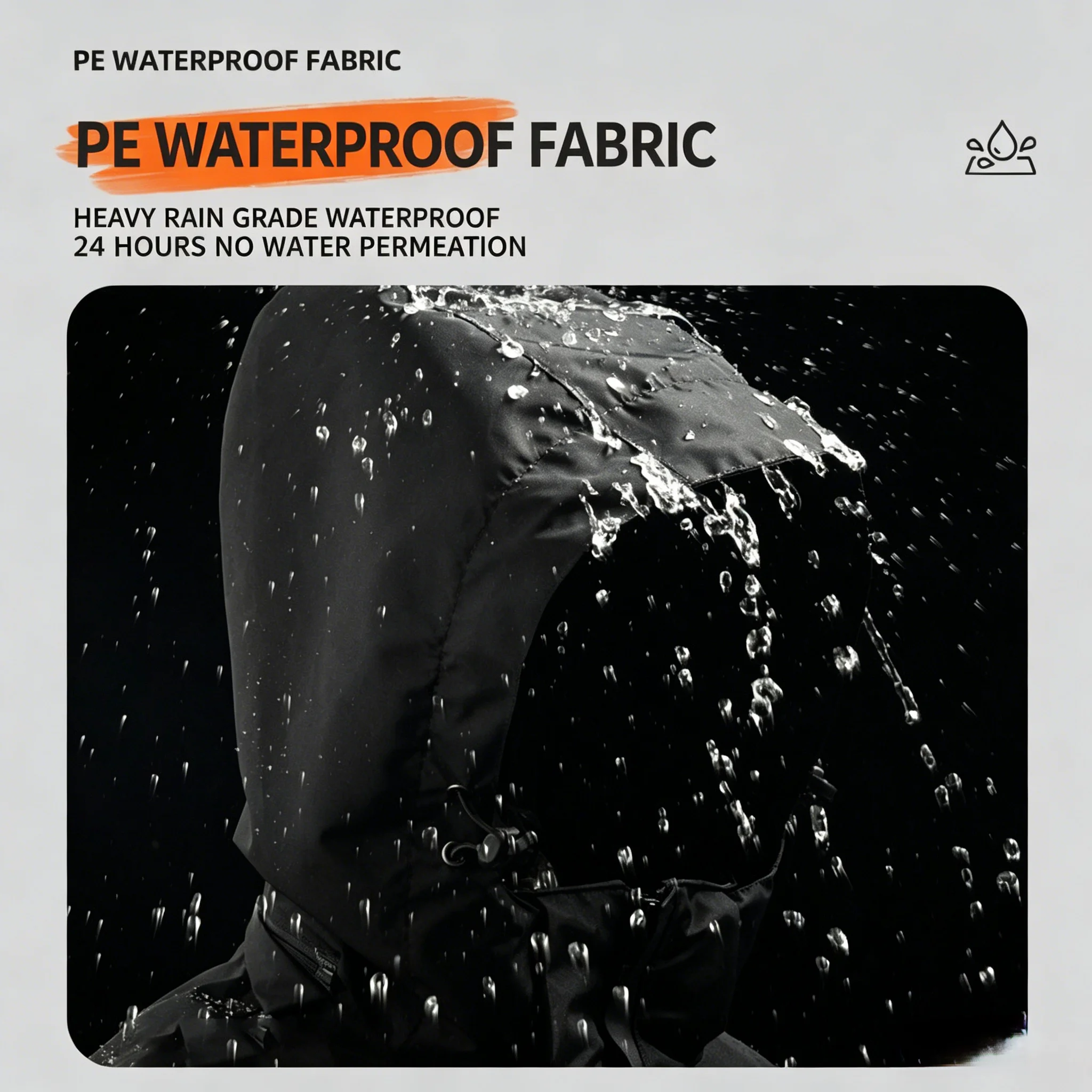 Heren Regenjas Zwart Mode Volwassen Waterdichte Lange Regenjas Capuchon Outdoor Vissen Bergbeklimmen Verdikte Poncho