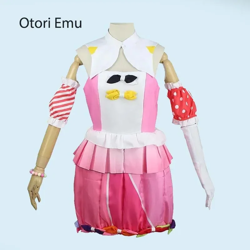 

Project Sekai Otori Emu Cosplay Costume Women Girls Dress Outfits with Socks Headwear for Halloween Party Charistmas