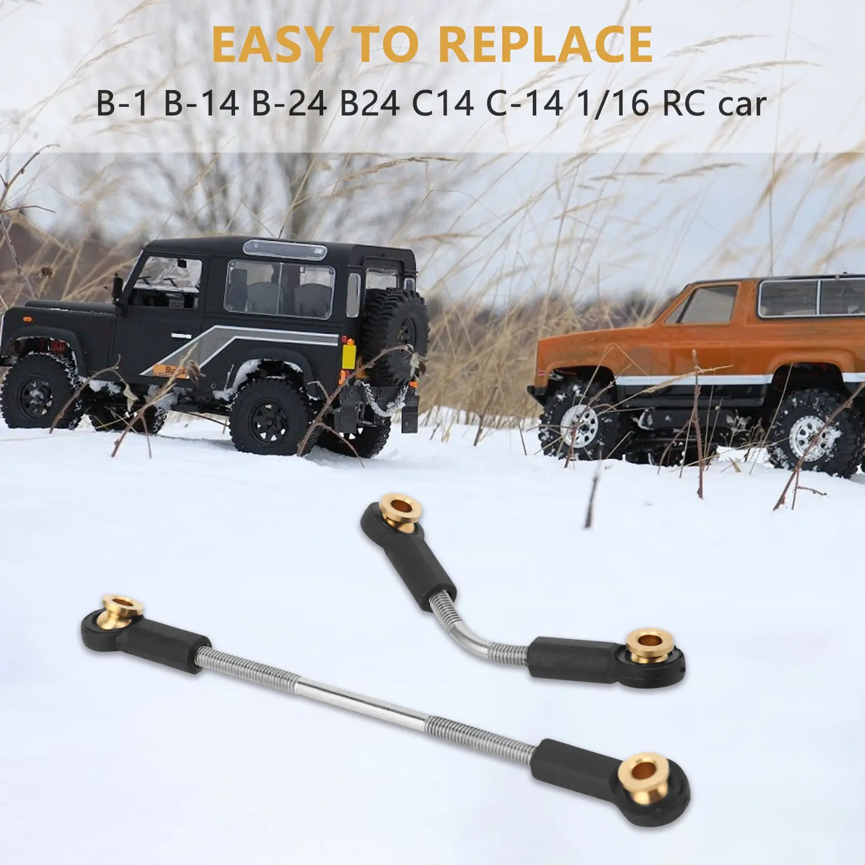 1 Set RC Car Steering Pull Rod Upgrade Part Metal RC Steering Rod Durable for WPL B1 B14 B24 B24 C14 C24 1/16