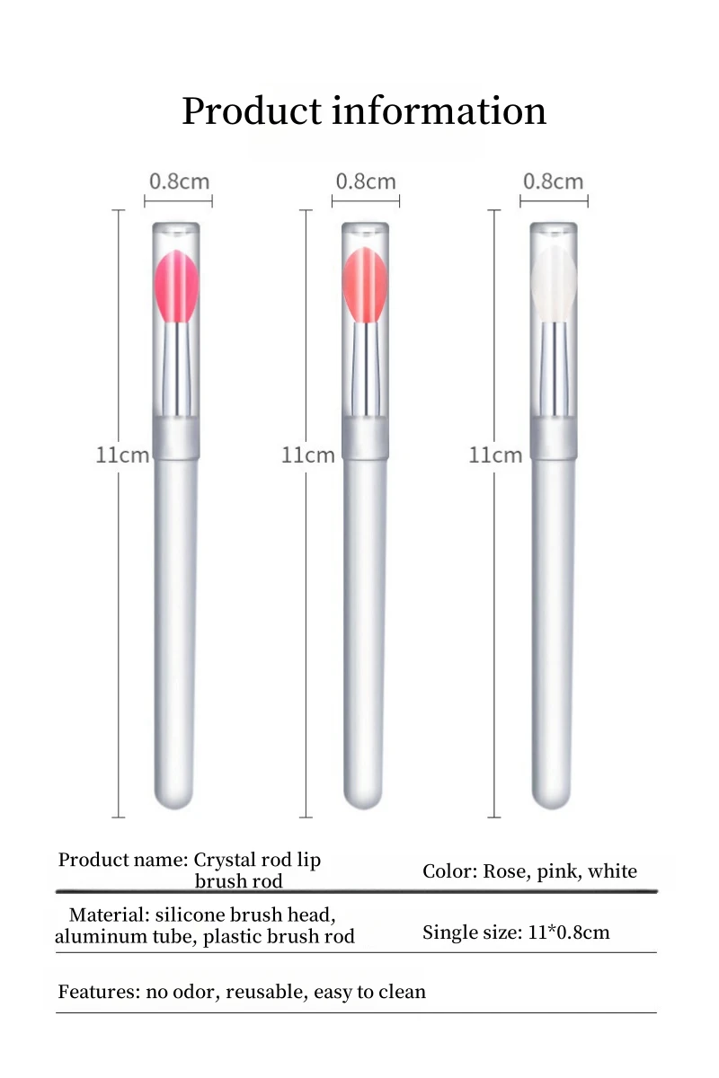 Silikon-Lippenpinsel mit Deckel, Mini, professionell, tragbar, Lippenmaskenpinsel, Lippenstift, Lidschattenpinsel, verschmierter Lippenstiftpinsel – Detail 9