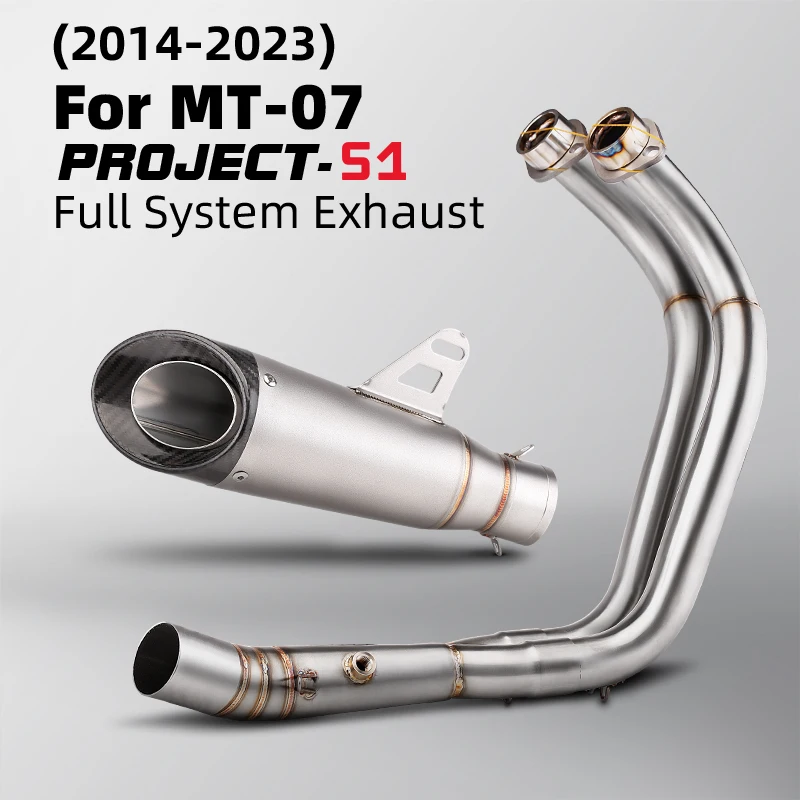 

Motorcycle Exhaust full system for For MT07 FZ07 MT-07 System Escape Slip On Front Tube Link Pipe