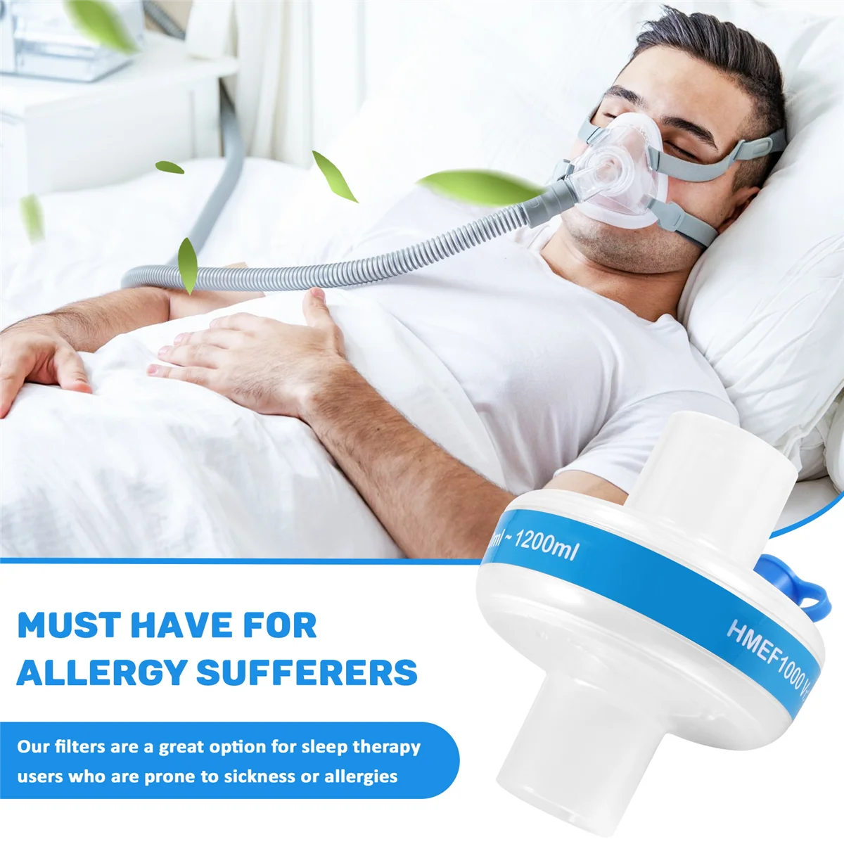 CPI-filtre viral bactérien pour masque respiratoire, tube de machine, livre de bactéries, tuyau Cpap BiPAP, apnée du sommeil, accessoires de sommeil