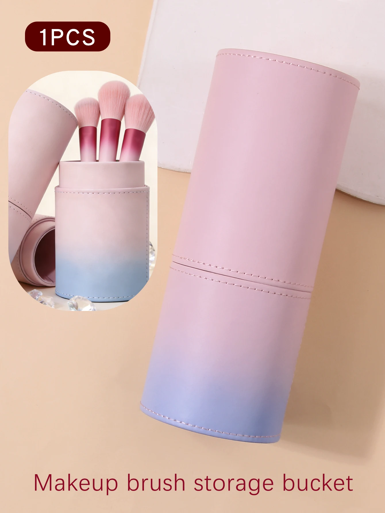 1 pz contenitore portaoggetti portatile per secchiello per pennelli per trucco multicolore Secchio per pennelli antipolvere con coperchio portapenne da tavolo