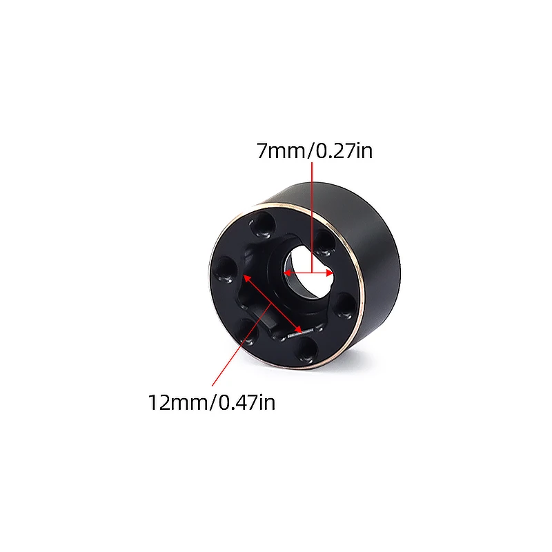 RC Crawler Brass Wheel Hex Hub Widen Adapter 1.9 2.2 Inch Lower CG Weight Black Gold Compatible with VP Wheels