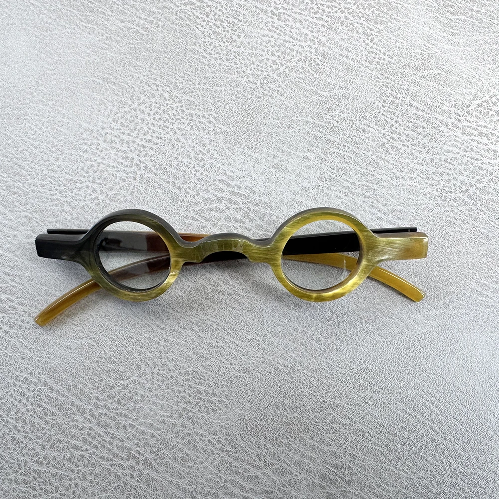 

Eyeglass Frames Small Round Unique Vintage Antique Handmade Natural Horn Prescription Man Glasses Frames Reading Optical Eyewear