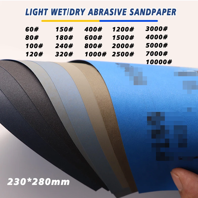

1/2/5P Wet&Dry Sandpaper A4 230x280mm 60 80 100 120 150 180 240 320 400~10000 Grit for Wood Sanding Car Metal Plastic Polishing