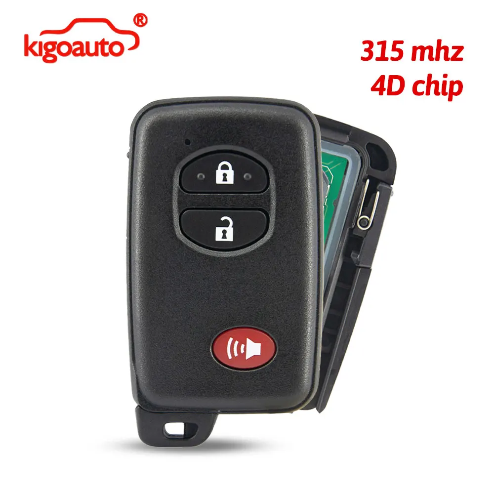 kigoauto FCC HYQ14ACX smart key 315mhz 3 button 4D chip for 2009-2017 Toyota Prius 4Runner Venza PN 89904-47230