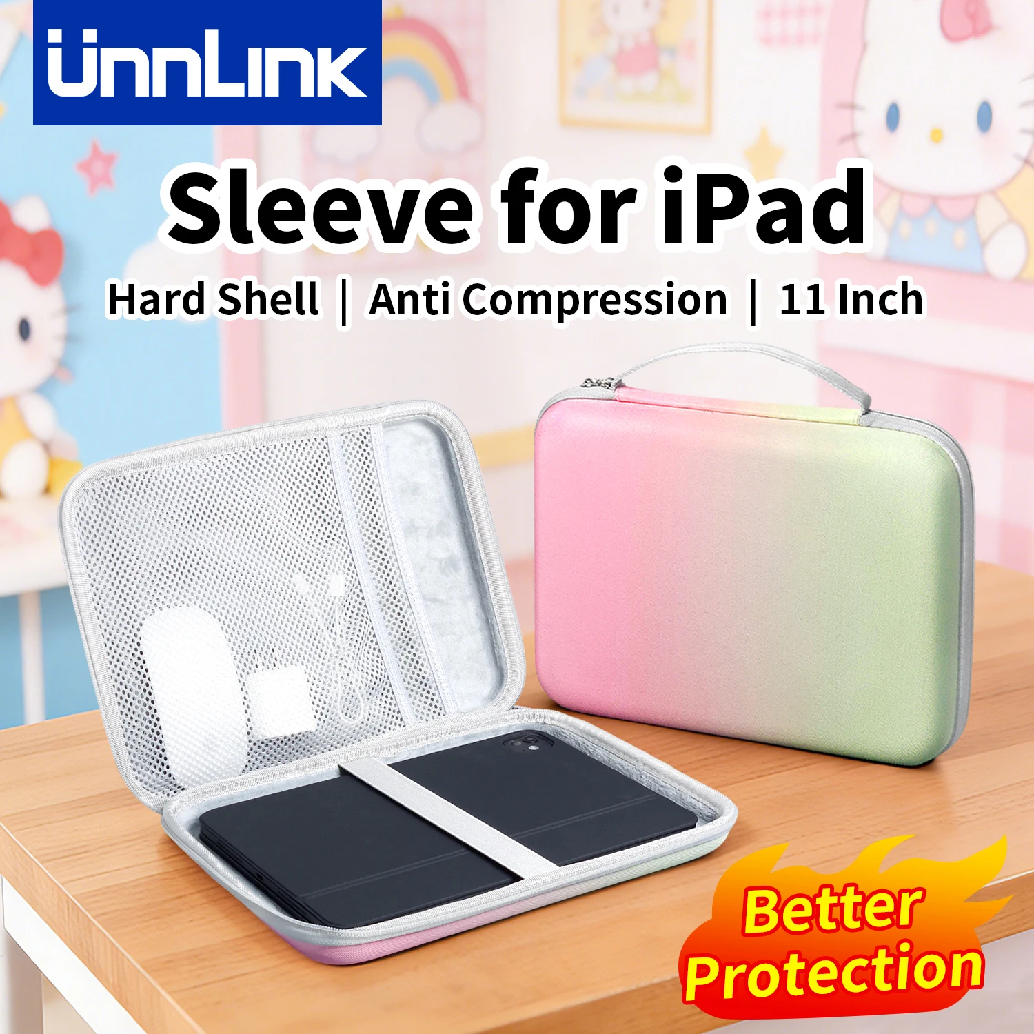 

Unnlink Tablet Bag for 9-11 Inch, Travel Carrying Tablet Sleeve Case Handbag for iPad Air Pro 11 2025 2024 2022 2021 2020