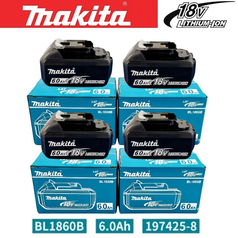

Оригинальный литий-ионный аккумулятор Makita 18В 6.0Ач, сменный аккумулятор 18В 6000мАч, BL1860 BL1850 BL1860B
