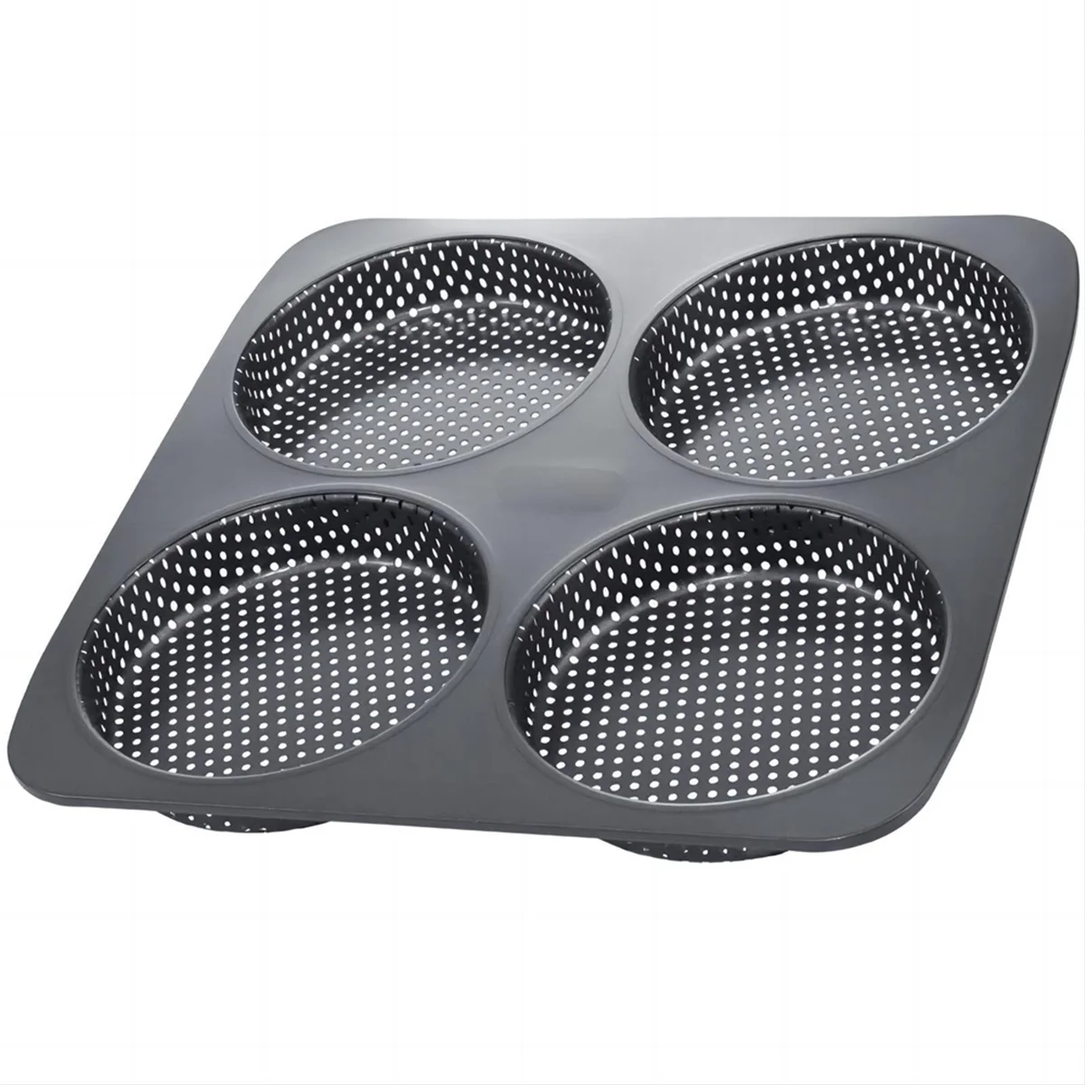 Hamburger Bun Pan, 5 Inch Non-Stick Carbon Steel Hamburger Mold, 4 Cup Big Baking Pan for Homemade Hamburger Buns