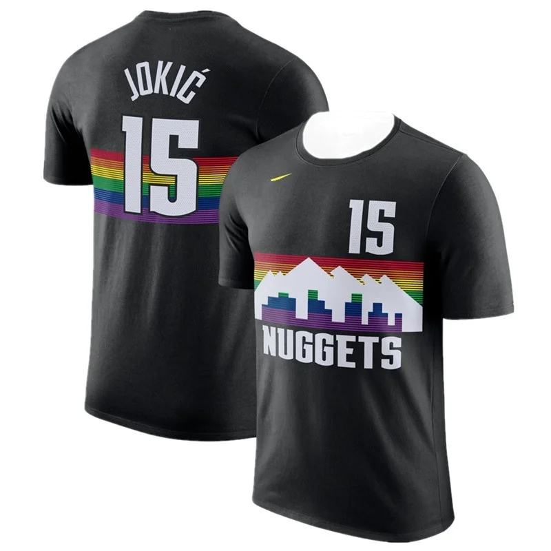 Popular Football Jokic No.15 Nuggets Championship Shirt Same Shirt Men's and Children's T-shirt Comfortable and Breathable