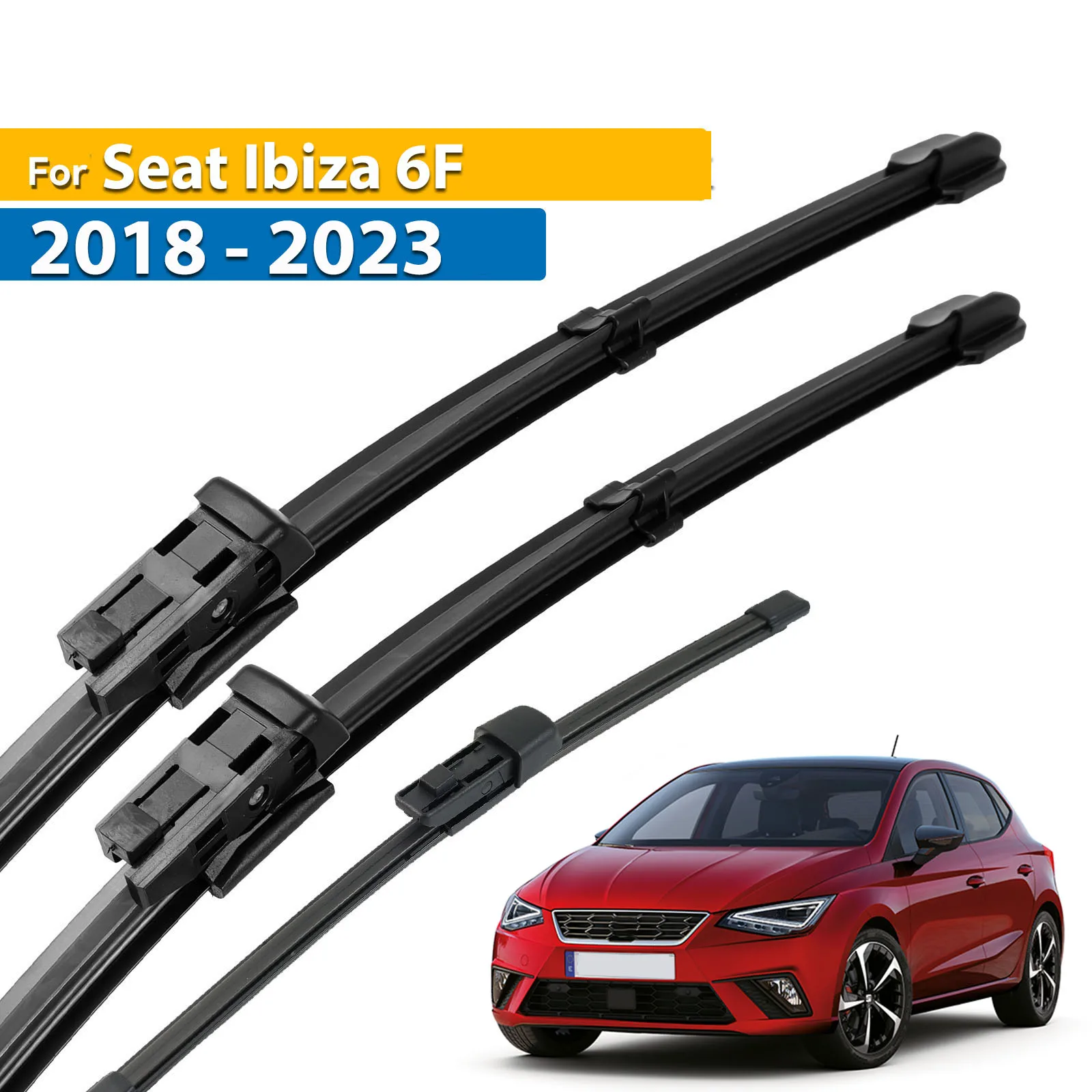 Erick's Wiper LHD Front & Rear Wiper Blades Set For Seat Ibiza 6F 2018 - 2023 Windshield Windscreen Window Rain Brush 26''16''13''