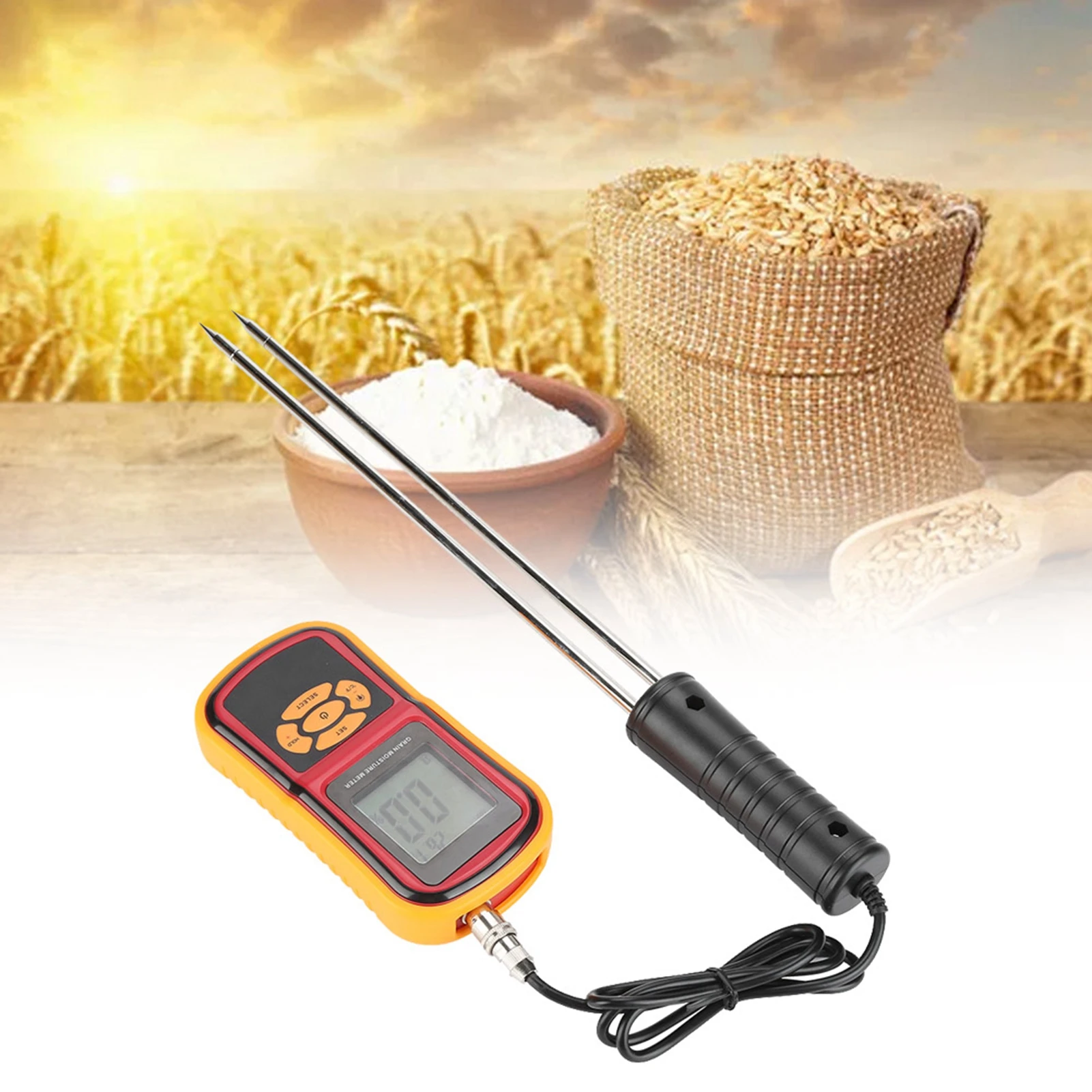 GM640 Tragbares digitales LCD-Temperaturmessgerät für Getreide, Feuchtigkeit, für Weizen, Reis,