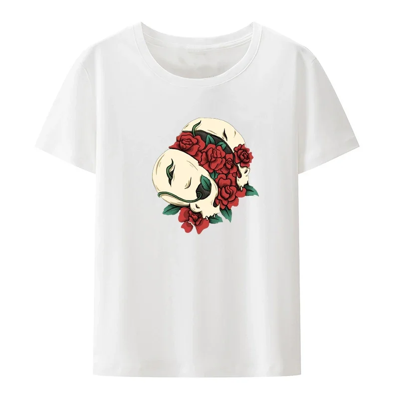 in Bloom Printed T-shirt Top Flower Power Style Women's Clothing Hip-hop Nostalgia Comfortable De Mujer Retro Character Unique