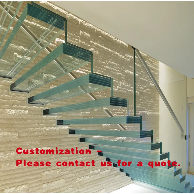 custom.Floating Staircase/hidden Cantilever Stairs/enter Wall Type Stair With Glass Treads or Wood Treads