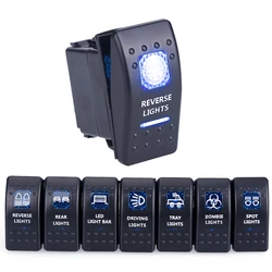 12V 24V Car Boat Rocker Toggle Switch Waterproof ON/OFF 5 Pin Latching Marine Push Button led light bar rear light reverse light