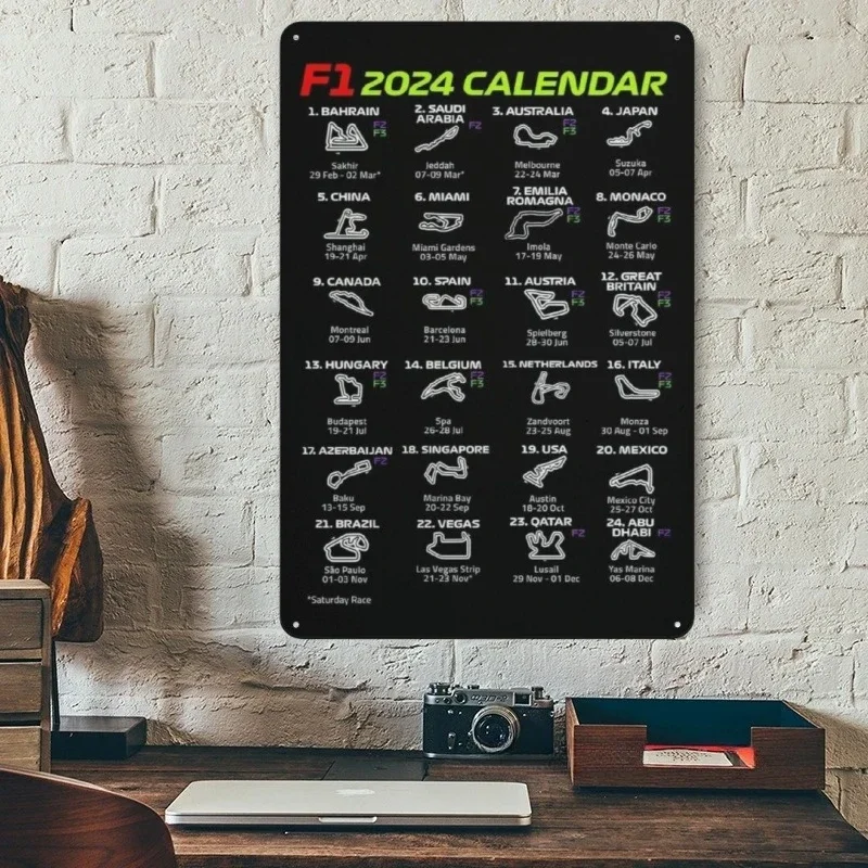F1 Imola Monaco Formula 1 لوحة جدارية ، صيغة 1 ملصق ، سباق رياضة السيارات الجمالي ، علامة قصدير معدنية ، لوحة لديكور المنزل