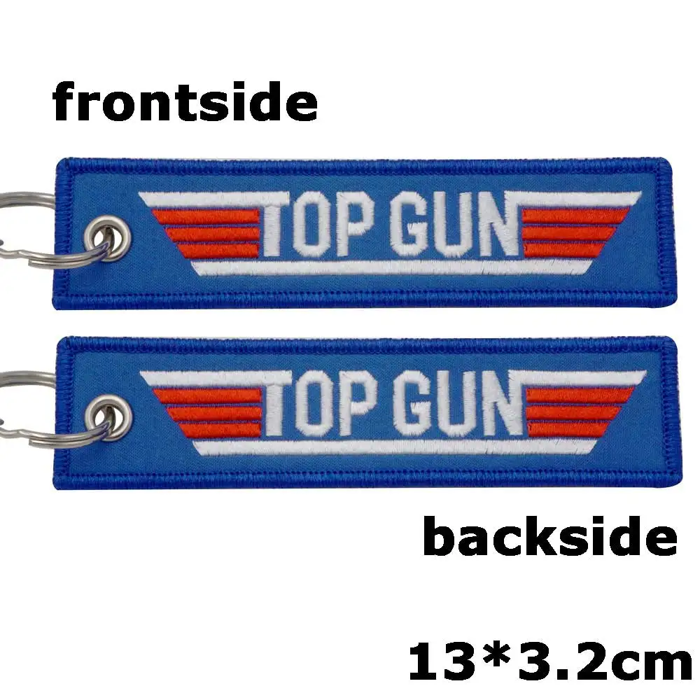 Top Gun Embroidered Keychain with Keyring