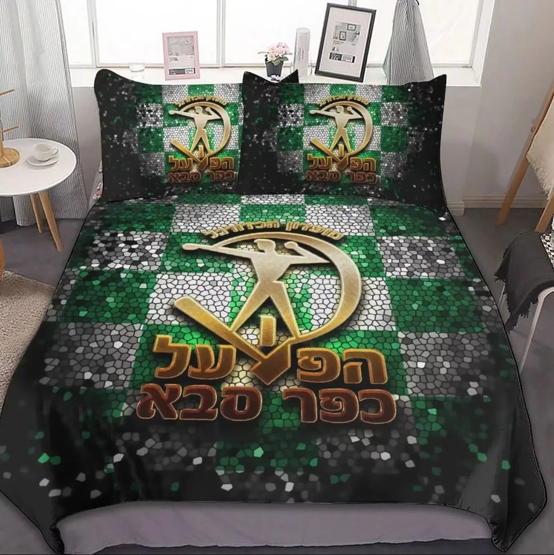 

Комплект постельного белья Hapoel Kfar Saba с 3D принтом, наволочка, пододеяльник, двойной, полный, Queen King, постельное белье для взрослых и детей, пододеяльник