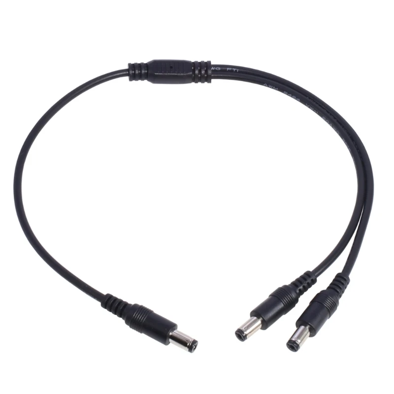 1pc Y Splitter Power Cable 18AWG 5.5x2.1mm Male to Dual 5.5x2.1mm Male Supply Splitter Cable for LED Light Bar Camera