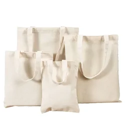 Canvas Bags Cotton School Grocery Bag Food Shopper Bag Folding Pocket Handbags Portable Shopping Shoulder Tote Strage Bag