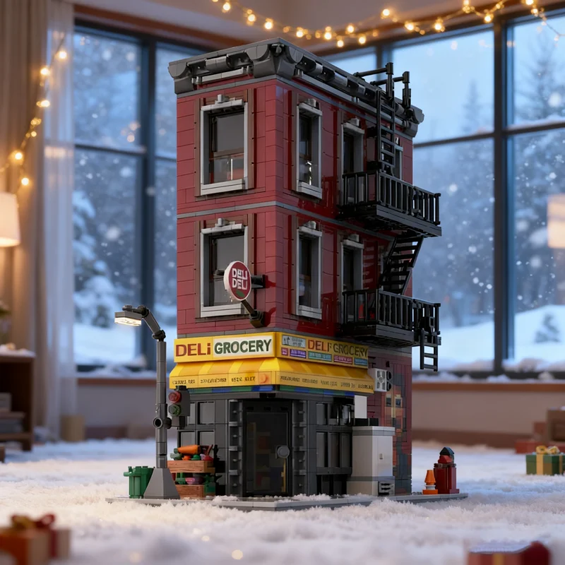 2143pcs MOC Deli Grocery Miles Morales Vs The Spot Super Heroes Toy Model Festival Gift Building Blocks Construction Idea
