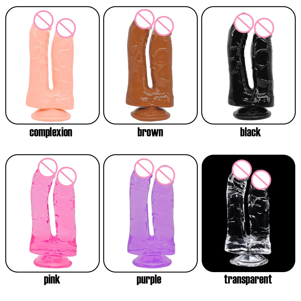 واقعية مزدوجة نهاية دسار لعبة الجنس للنساء أو الأزواج المزدوج الوجهين رئيس اختراق دونغ جهاز مع محاكاة مصاصة القضيب #1