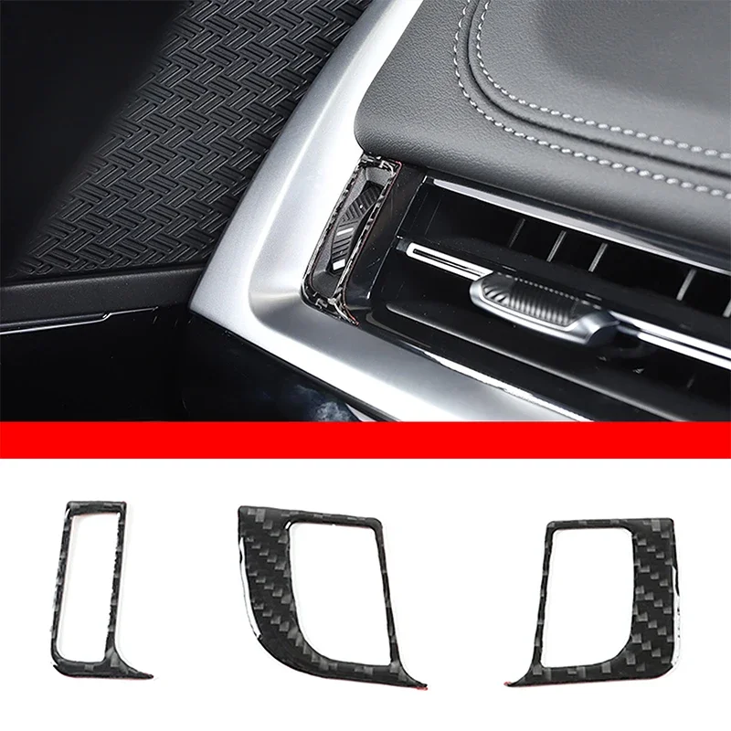 

For BMW X1 U10 U11 2023-2024 Car Side Air Outlet Frame Decoration Sticker Soft Carbon Fiber Interior Accessories 3 Pcs