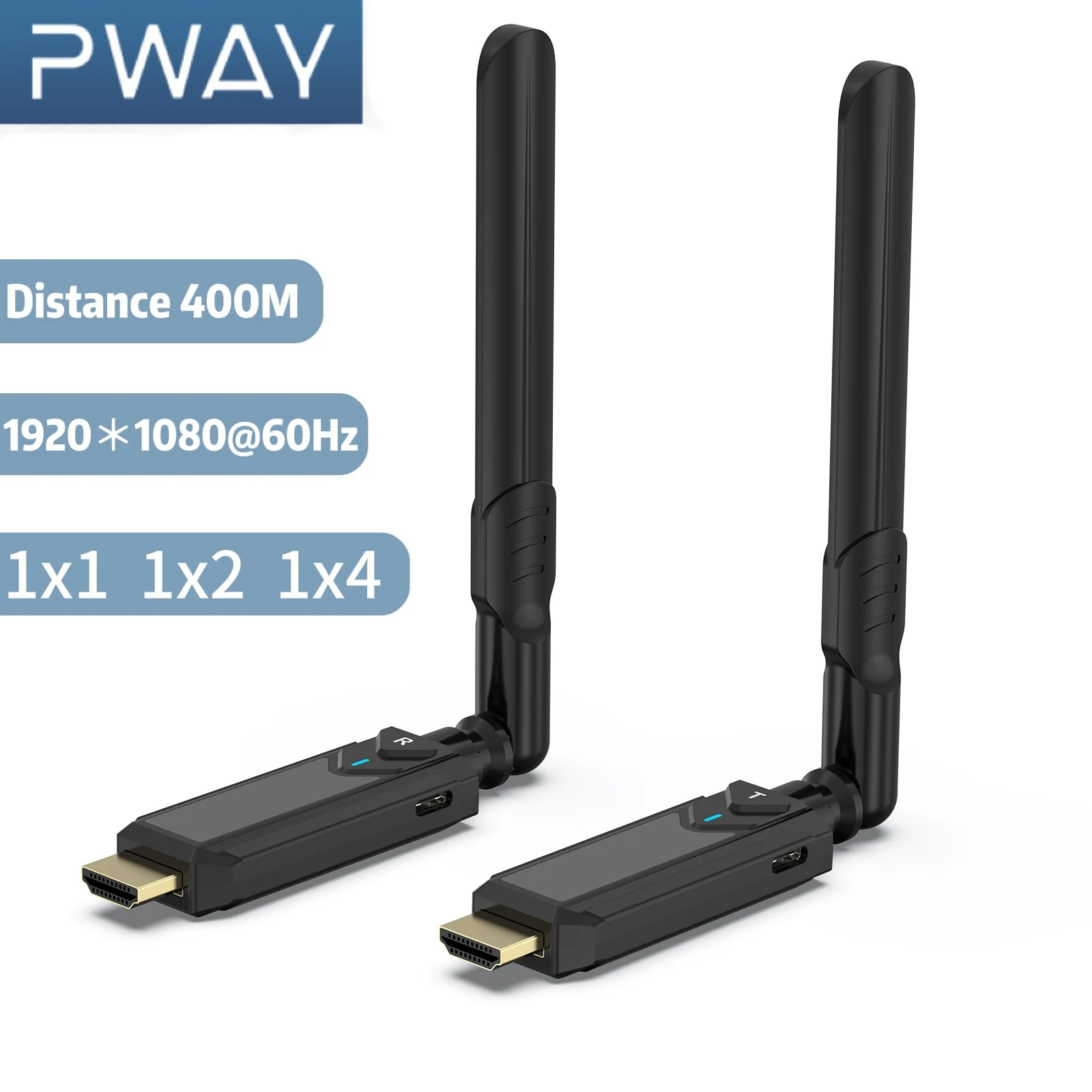 

PWAY 400M Wireless HDMI Transmitter and Receiver Extender Plug and Play for Camera Laptop PC PS3/PS4 To Monitor TV Projector