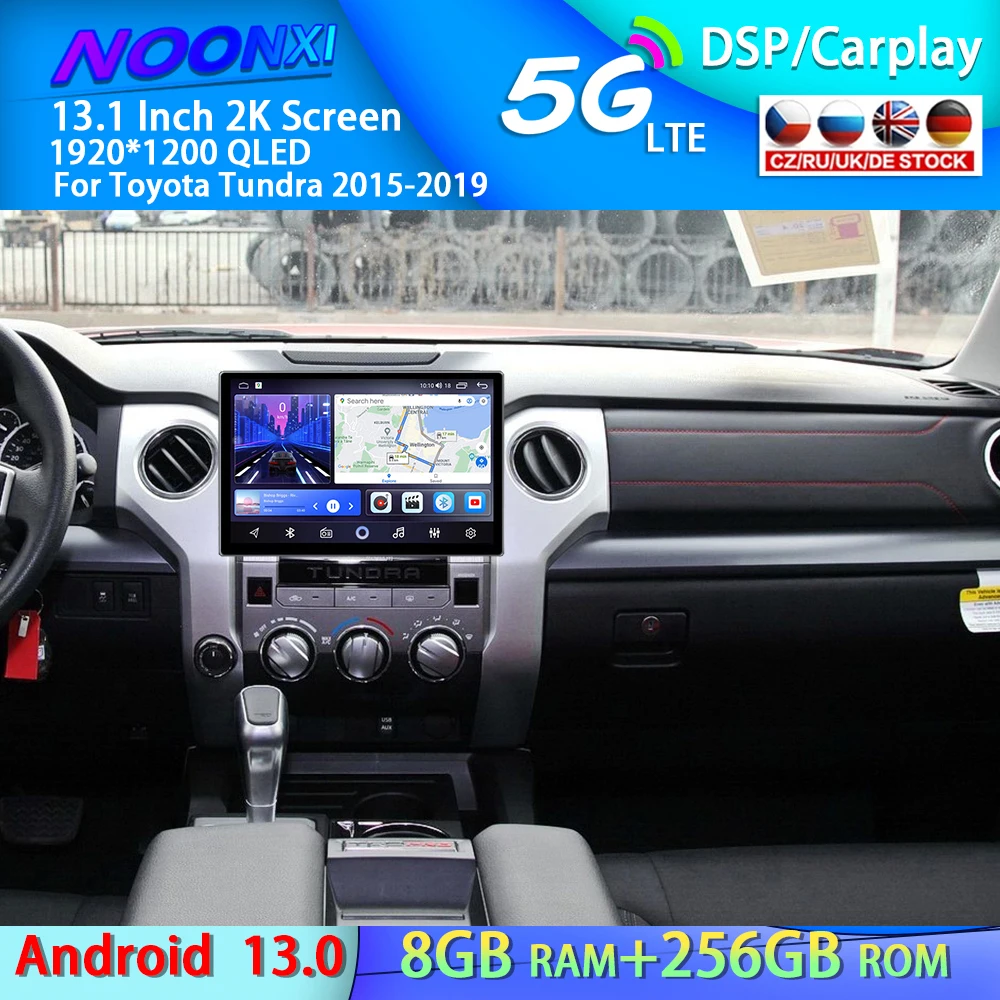 13.3 Inch Car Radio Android 13 For Toyota Tundra Sequoia 2015-2019 Multimedia Player GPS Navigation IPS Stereo Carplay Head Unit